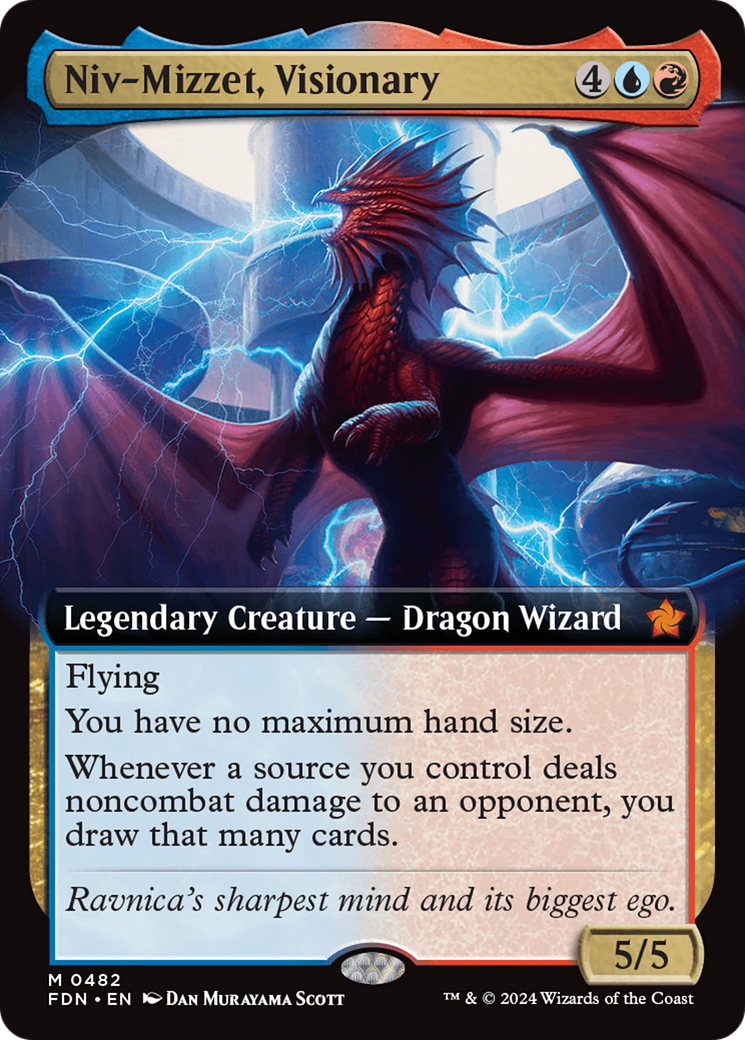 Niv-Mizzet, Visionary (Extended Art) [Foundations] | Odin's Place