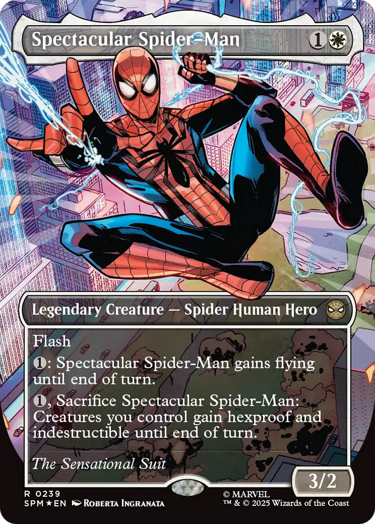 Spectacular Spider-Man (0239) (Borderless) (Textured Foil) [Marvel's Spider-Man] | Odin's Place