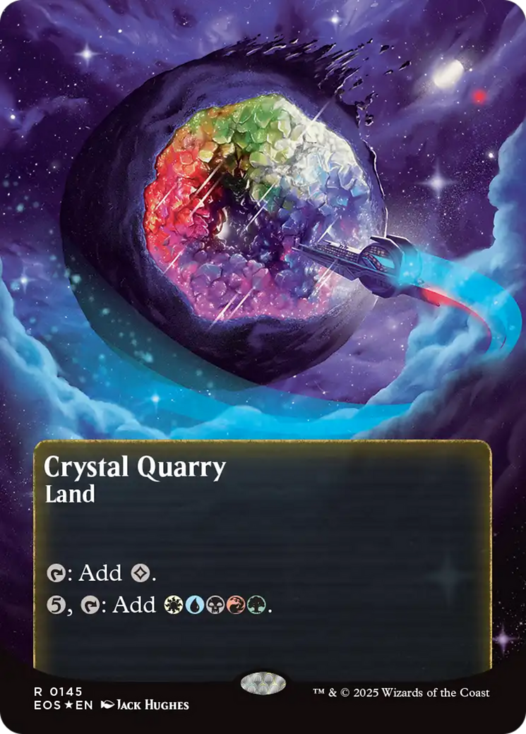Crystal Quarry (0145) (Borderless) (Galaxy Foil) [Edge of Eternities: Stellar Sights] | Odin's Place