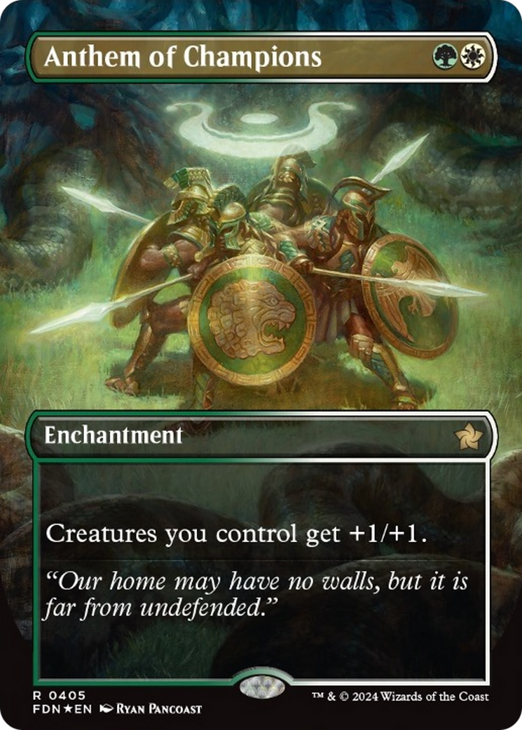 Anthem of Champions (Borderless Mana Foil) [Foundations] | Odin's Place