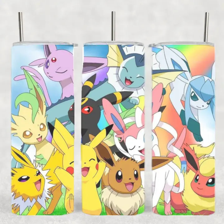 The Geek Boutique: Eevee Eveloutions w/ Pika Poke Anime Drink Tumbler | Odin's Place