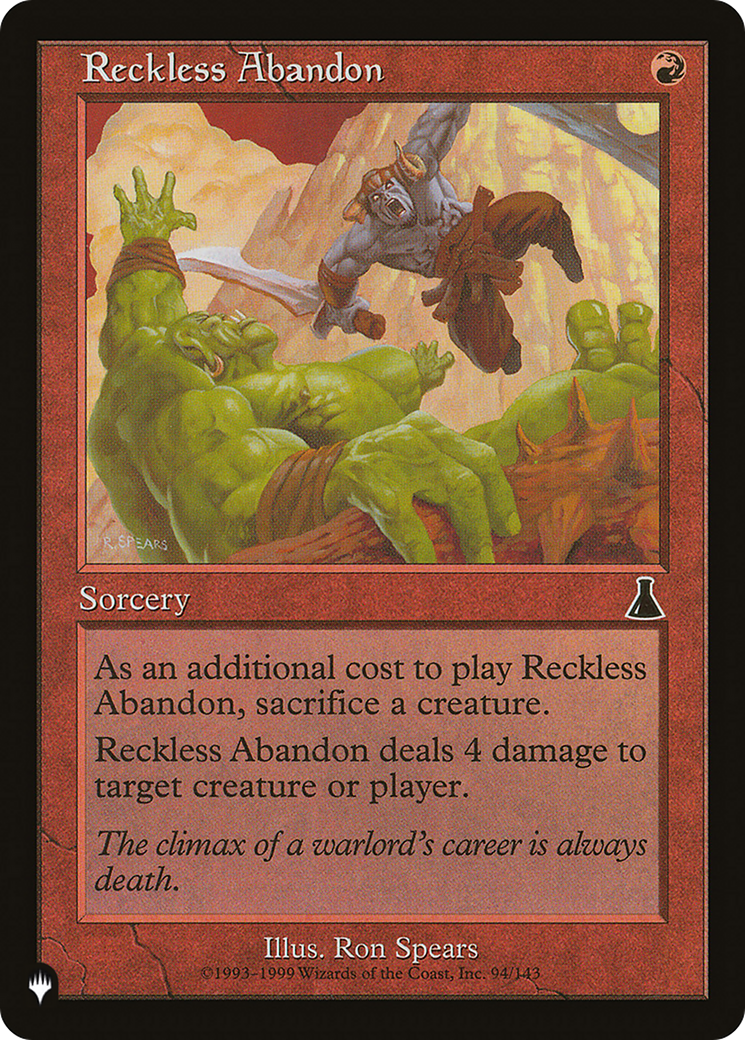 Reckless Abandon [The List] | Odin's Place