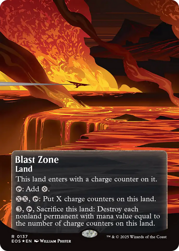 Blast Zone (0137) (Borderless) (Fracture Foil) [Edge of Eternities: Stellar Sights] | Odin's Place