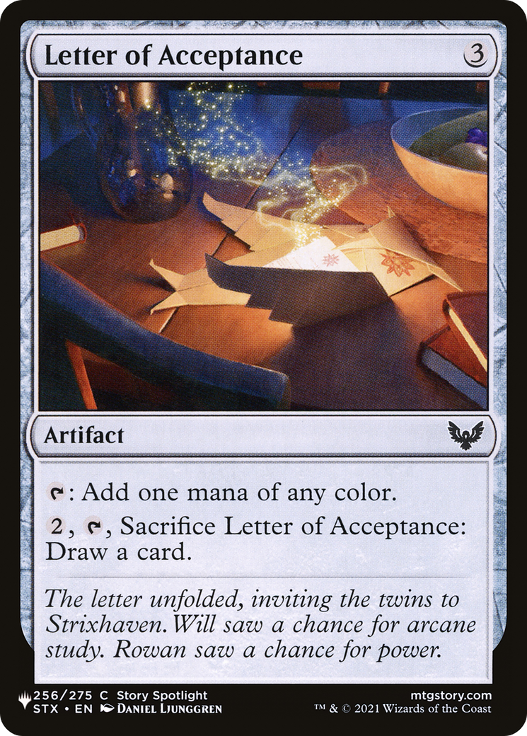 Letter of Acceptance [The List] | Odin's Place