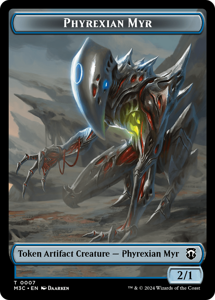 Phyrexian Myr (Ripple Foil) // Servo Double-Sided Token [Modern Horizons 3 Commander Tokens] | Odin's Place