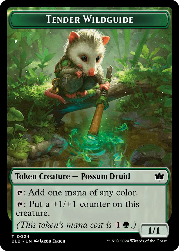 Fish // Tender Wildguide Double-Sided Token [Bloomburrow Tokens] | Odin's Place