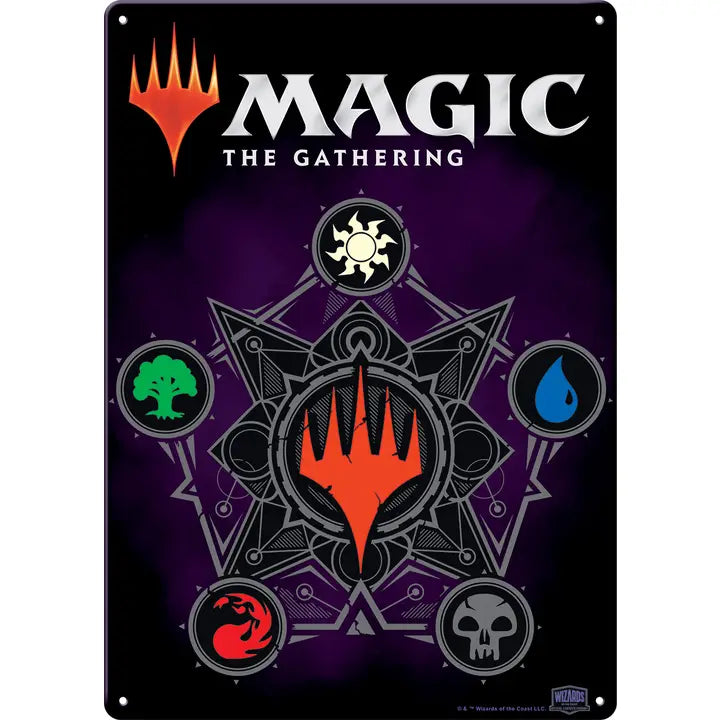 Magic the Gathering Mana Symbols Metal Sign (11.5" X 8.25") | Odin's Place