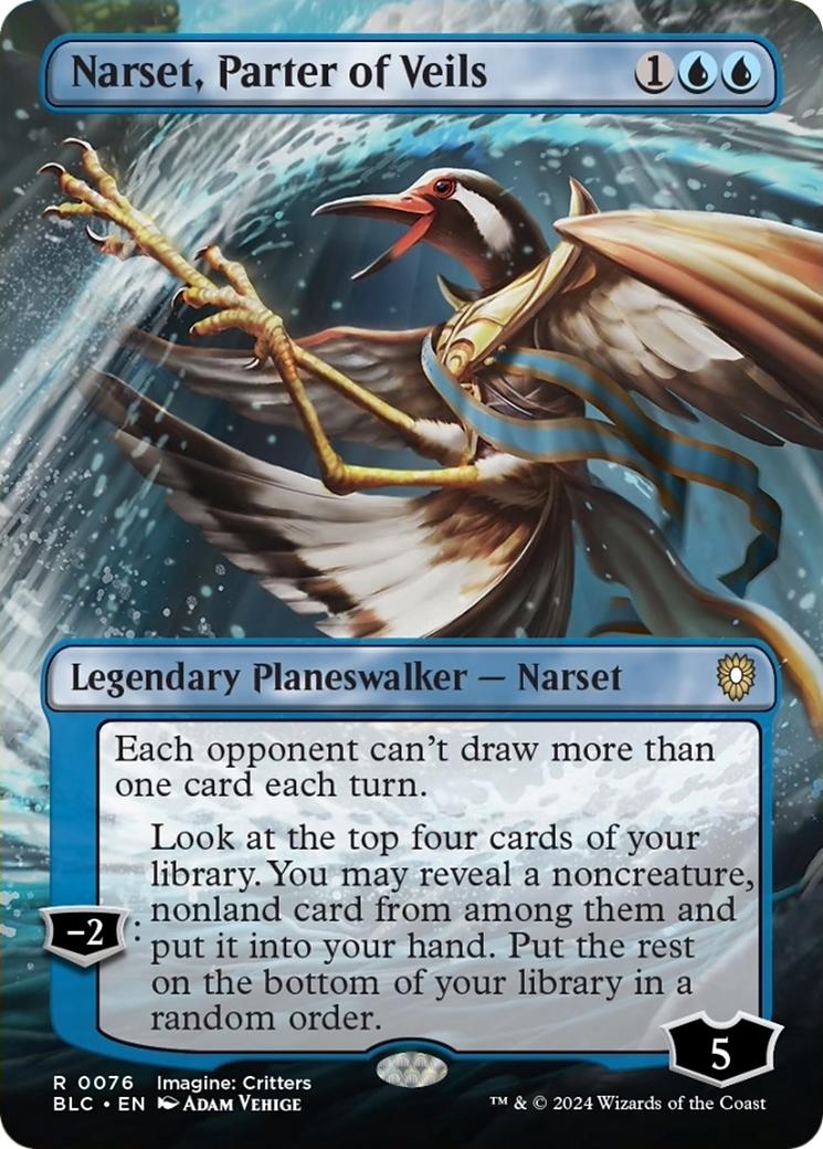 Narset, Parter of Veils (Borderless) [Bloomburrow Commander] | Odin's Place