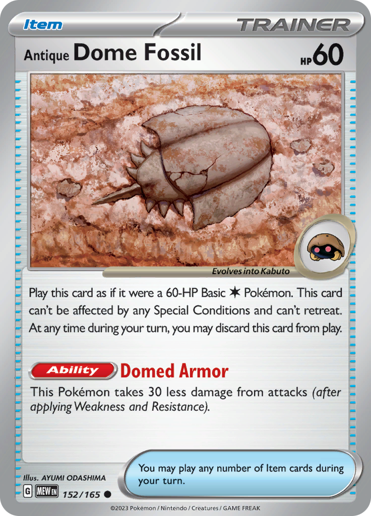 Antique Dome Fossil (152/165) [Scarlet & Violet 151] | Odin's Place