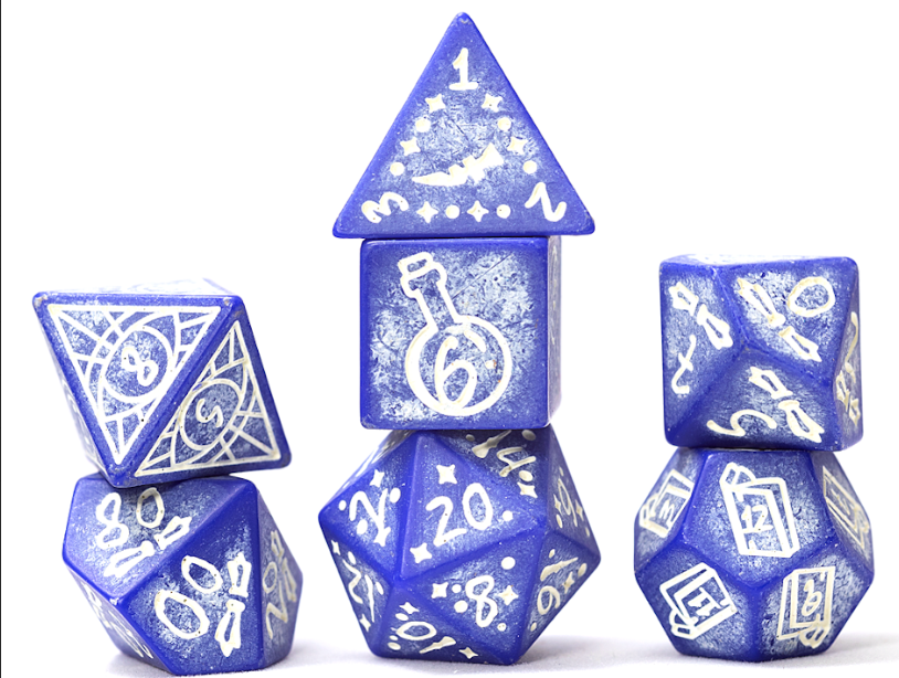 Sirius Dice Illusory Stone: Purple Agate Poly 7 Set | Odin's Place