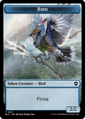 Bird (011) // Shark Double-Sided Token [Bloomburrow Commander Tokens] | Odin's Place
