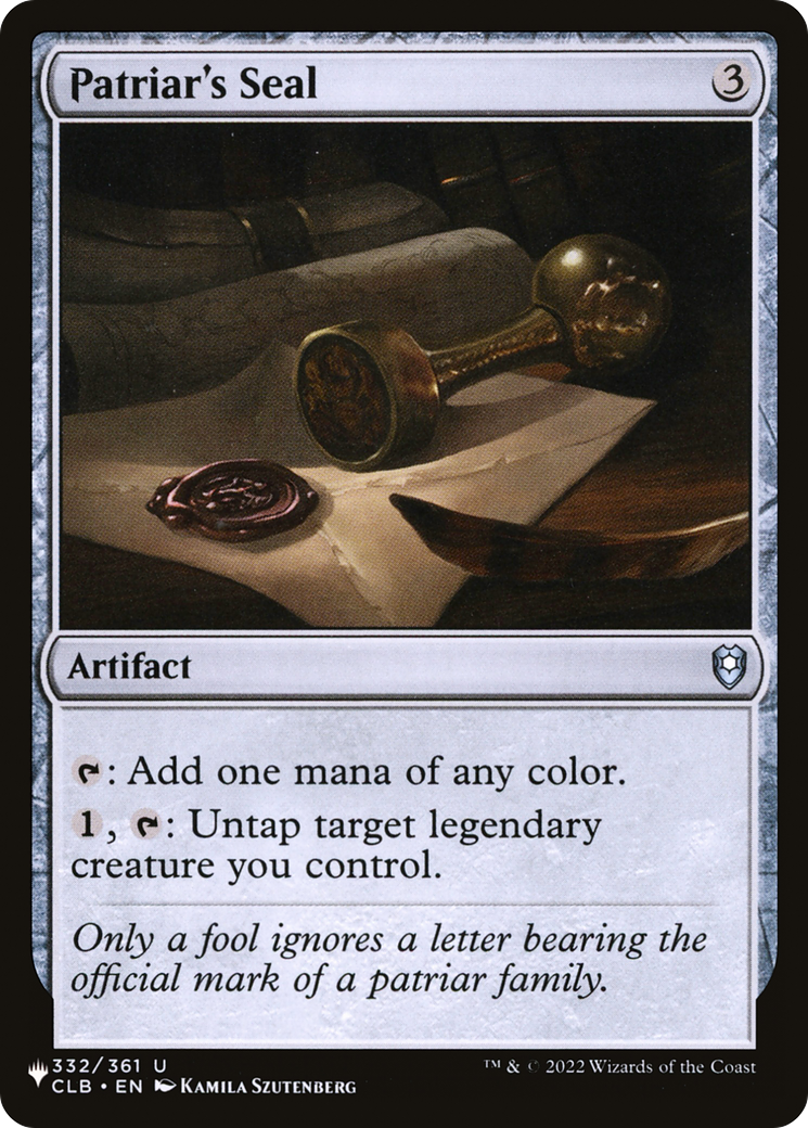 Patriar's Seal [The List] | Odin's Place