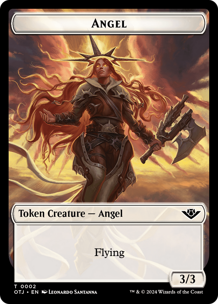 Mercenary // Angel Double-Sided Token [Outlaws of Thunder Junction Tokens] | Odin's Place