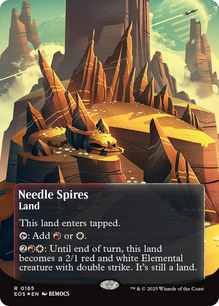 Needle Spires (0165) (Borderless) (Galaxy Foil) [Edge of Eternities: Stellar Sights] | Odin's Place