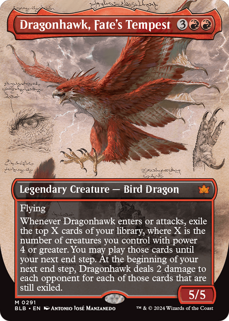 Dragonhawk, Fate's Tempest (Borderless) [Bloomburrow] | Odin's Place