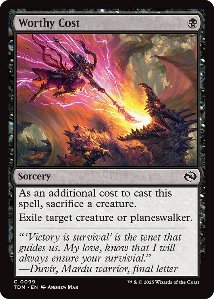 Worthy Cost [Tarkir: Dragonstorm] | Odin's Place