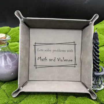 Triangle Treasury: Square Vegan Leatherette Dice Tray - Assorted Colors | Odin's Place