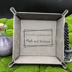 Triangle Treasury: Square Vegan Leatherette Dice Tray - Assorted Colors | Odin's Place