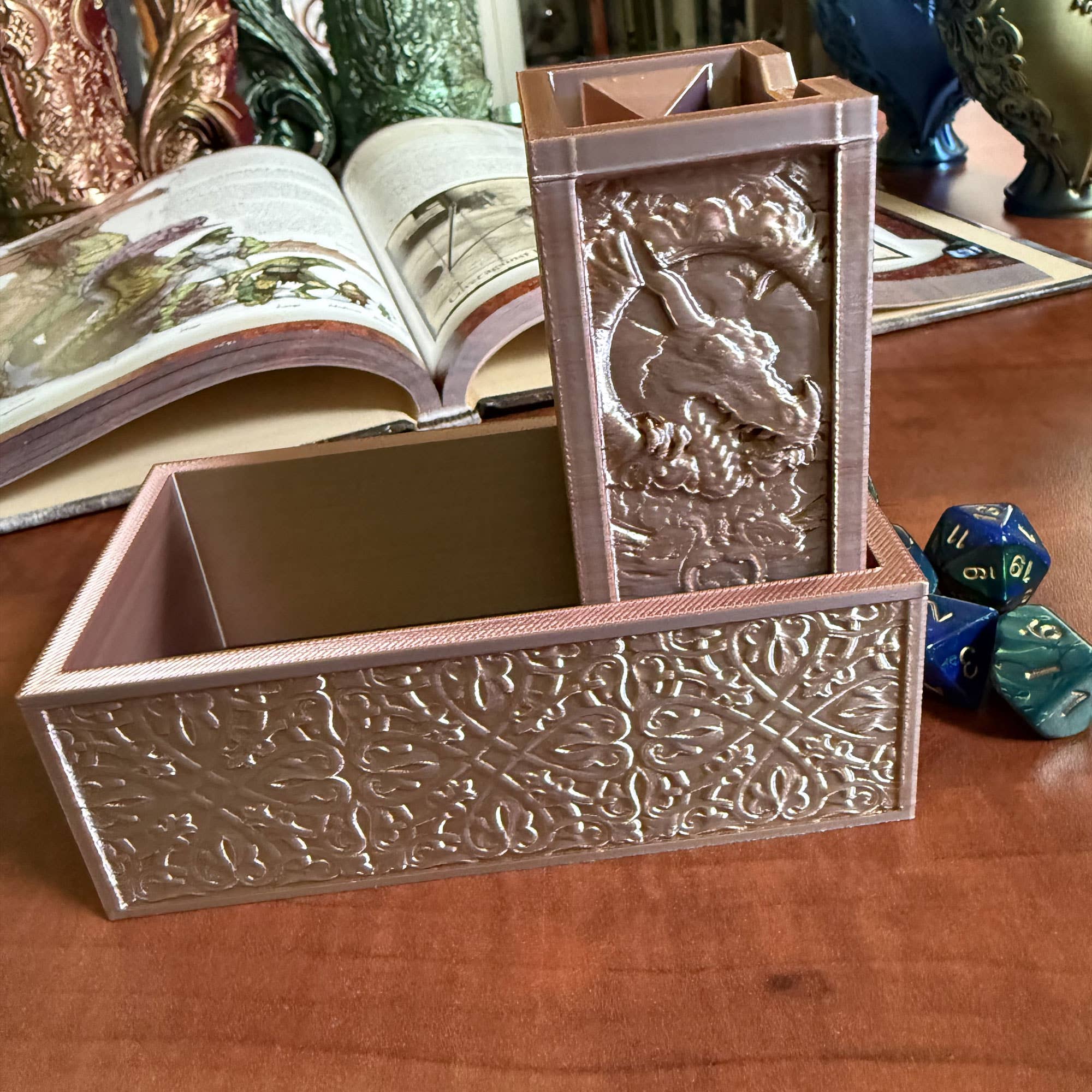 Folding Dragon Dice Tower & Storage | TTRPG, D&D, TCG, CoC | Odin's Place