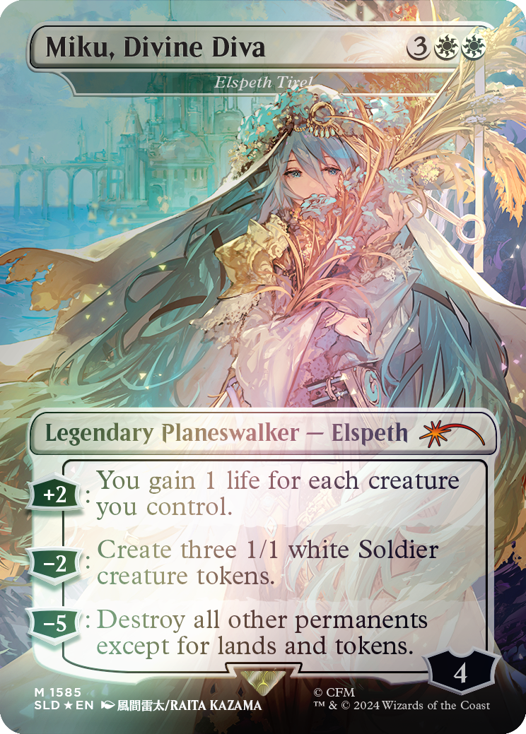 Miku, Divine Diva - Elspeth Tirel (Rainbow Foil) [Secret Lair Drop Series] | Odin's Place