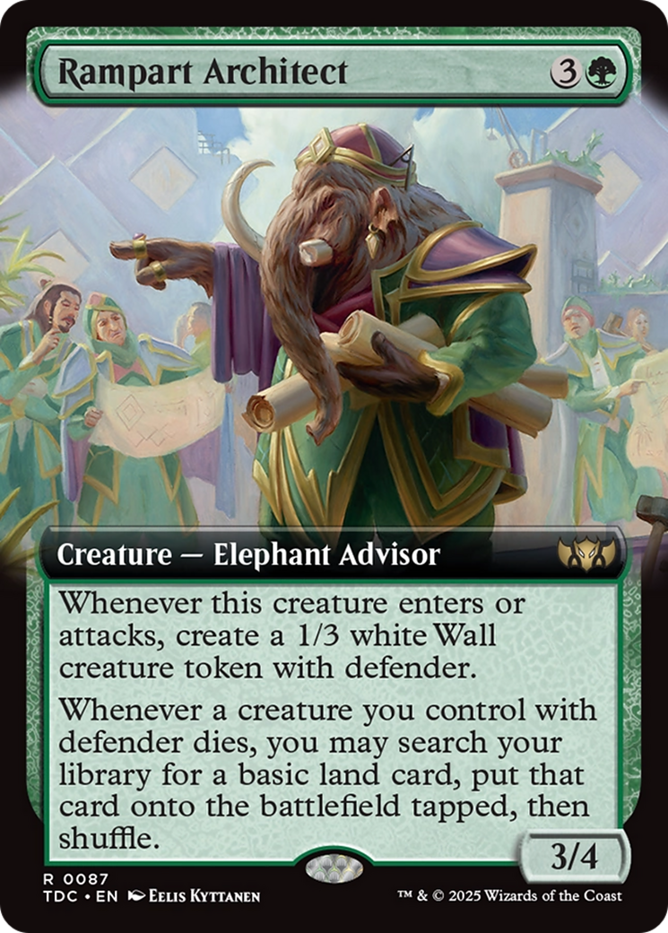 Rampart Architect (Extended Art) [Tarkir: Dragonstorm Commander] | Odin's Place