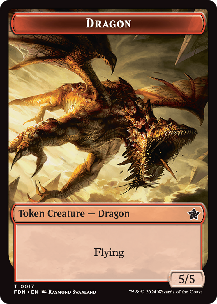 Dragon (0016) // Dragon (0017) Doubled-Sided Token [Foundations Tokens] | Odin's Place