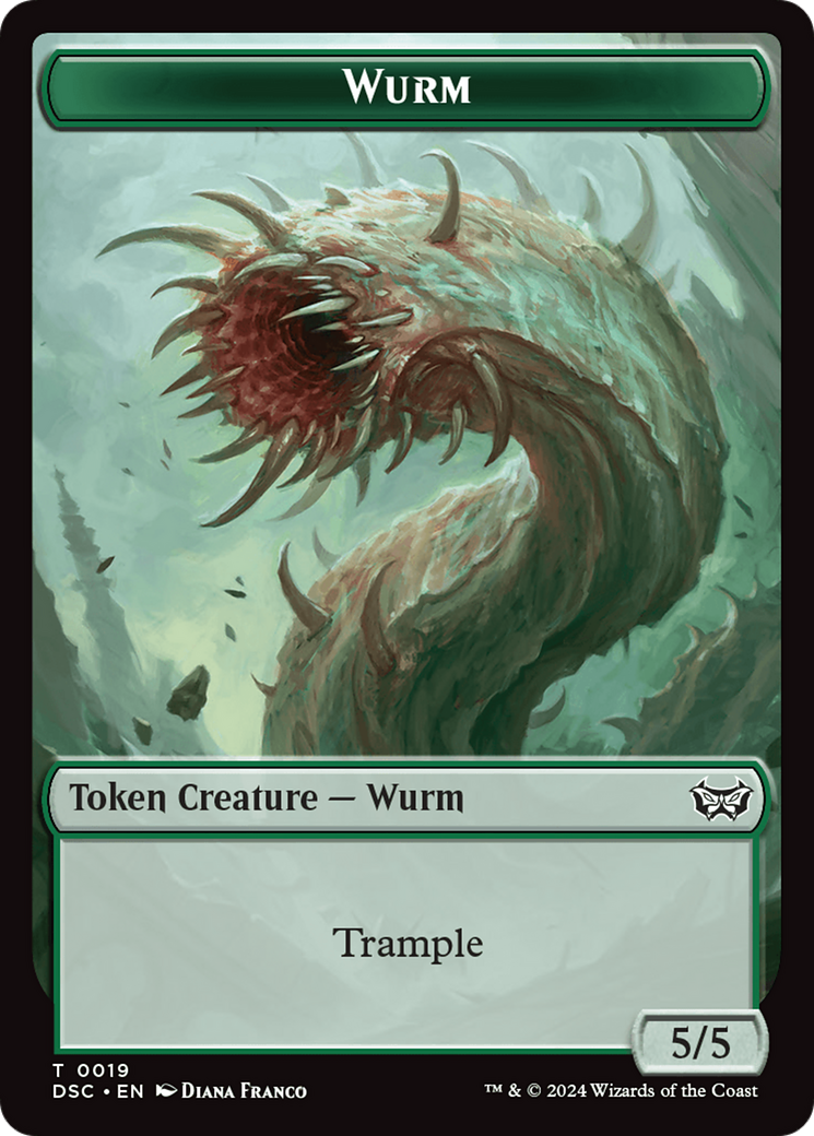 Wurm (0019) // Insect (0010) Double-Sided Token [Duskmourn: House of Horror Commander Tokens] | Odin's Place