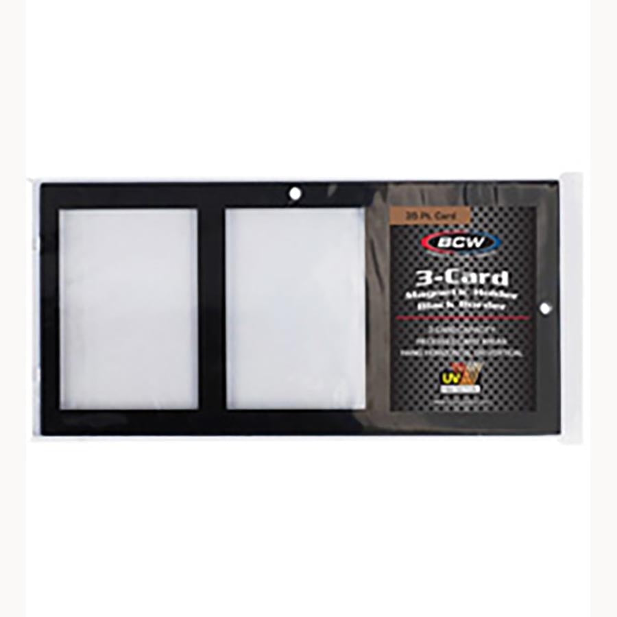 BCW Magnetic 3-Card Holder 35 PT Black Border (1-3MCH-35-BLK) | Odin's Place