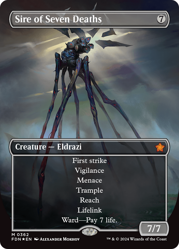 Sire of Seven Deaths (Borderless) (Mana Foil) [Foundations] | Odin's Place