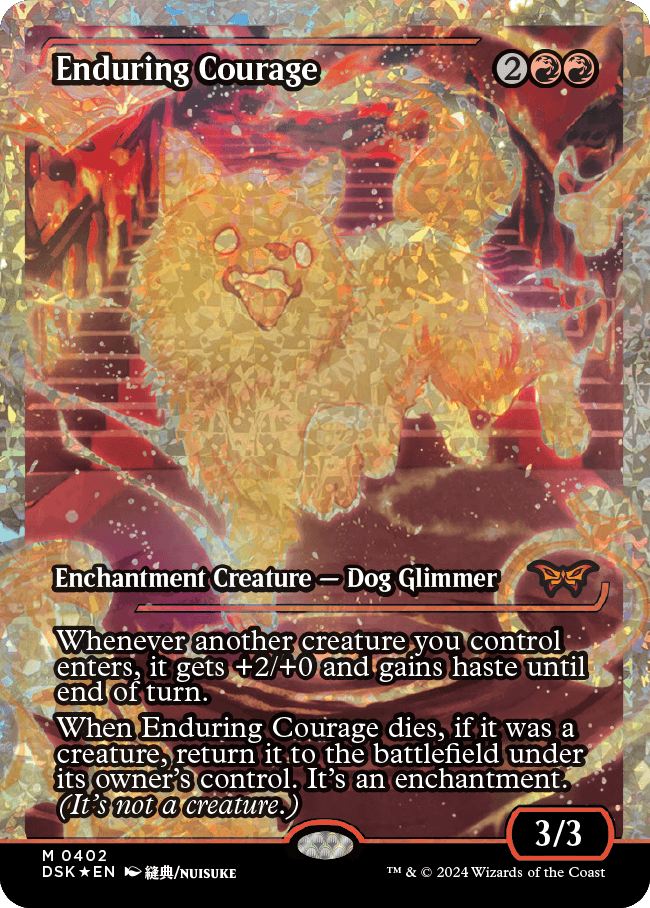 Enduring Courage (Japan Showcase Fracture Foil) [Duskmourn: House of Horror] | Odin's Place