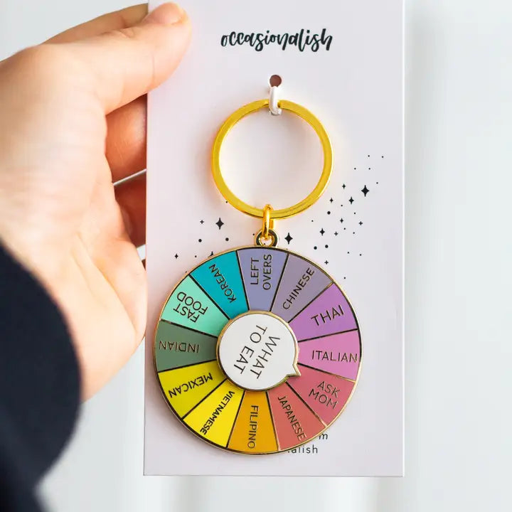 Occasionalish - Spinning What To Eat Keychain | Odin's Place