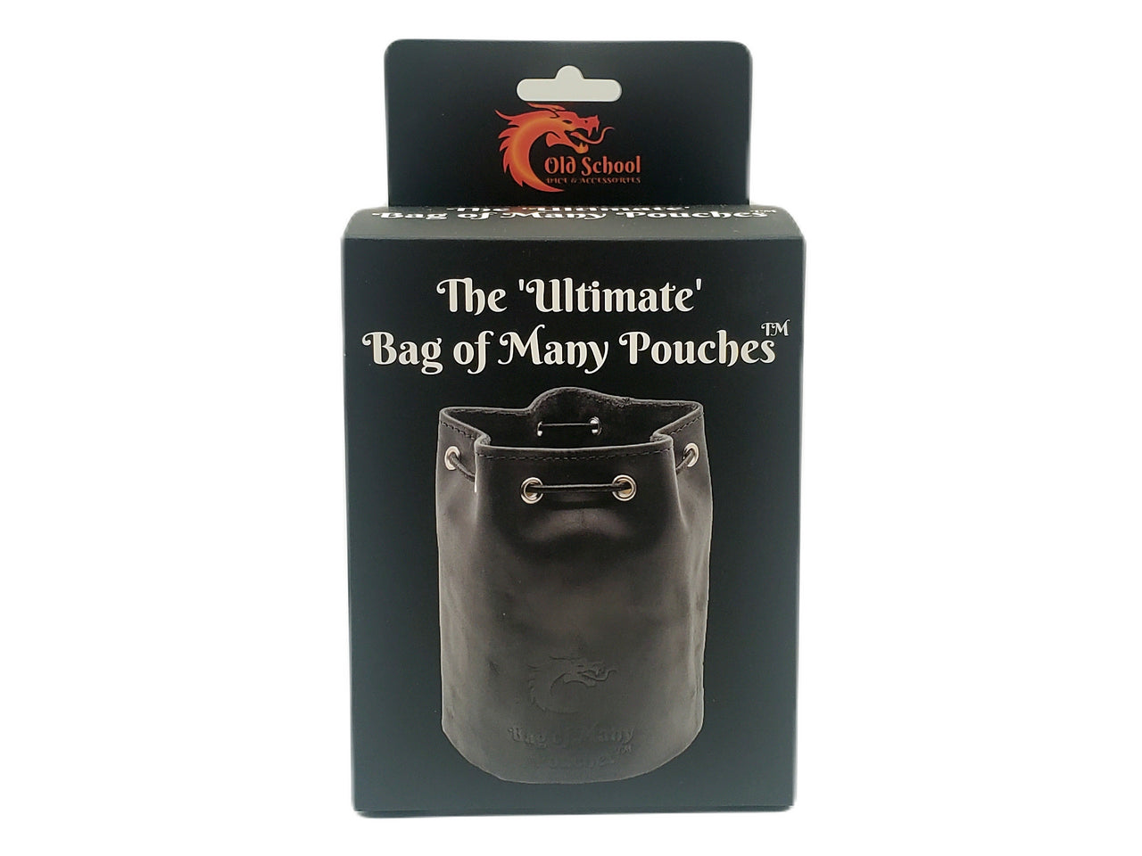 Old School Dice: Ultimate Bag of Many Pouches Dice Bag - Black Leather | Odin's Place