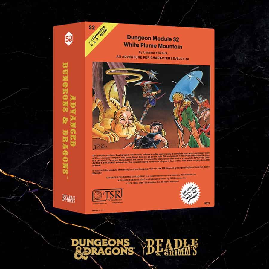 Dungeons & Dragons RPG: 50th Anniversary Beadle and Grimm's Classic Module Dice Set: White Plume Mountain | Odin's Place