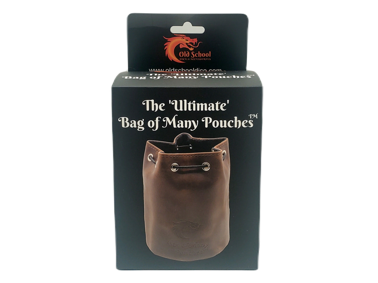 Old School Dice: Ultimate Bag of Many Pouches Dice Bag - Brown Leather | Odin's Place