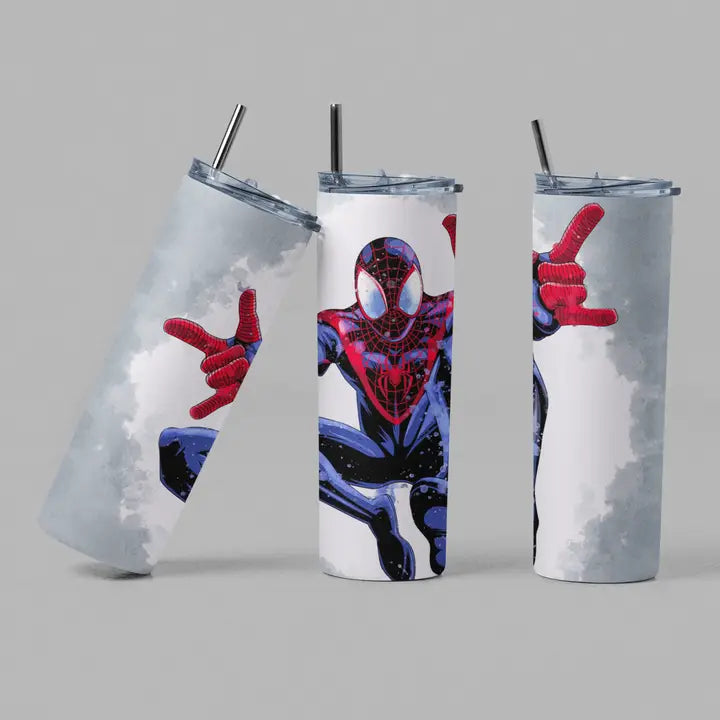 The Geek Boutique: Miles Superhero Spider Movie Inspired Blue Glow Tumbler | Odin's Place
