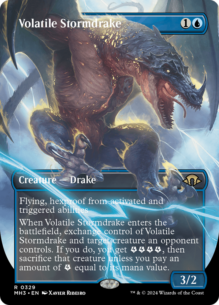 Volatile Stormdrake (Borderless) [Modern Horizons 3] | Odin's Place