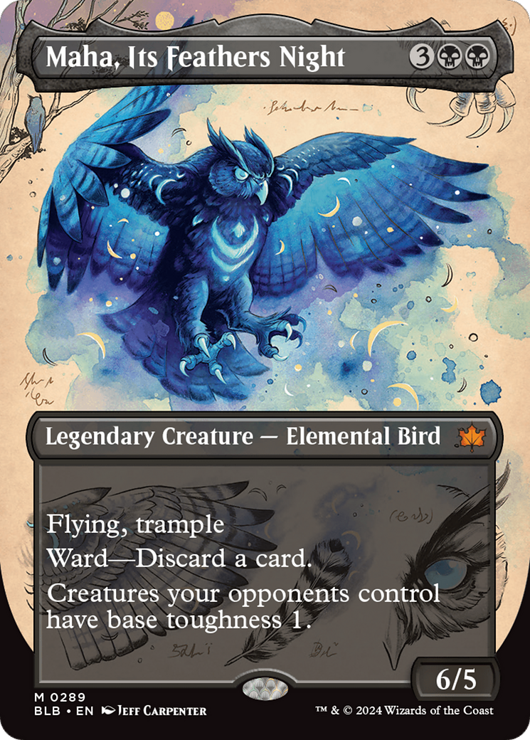 Maha, Its Feathers Night (Borderless) [Bloomburrow] | Odin's Place