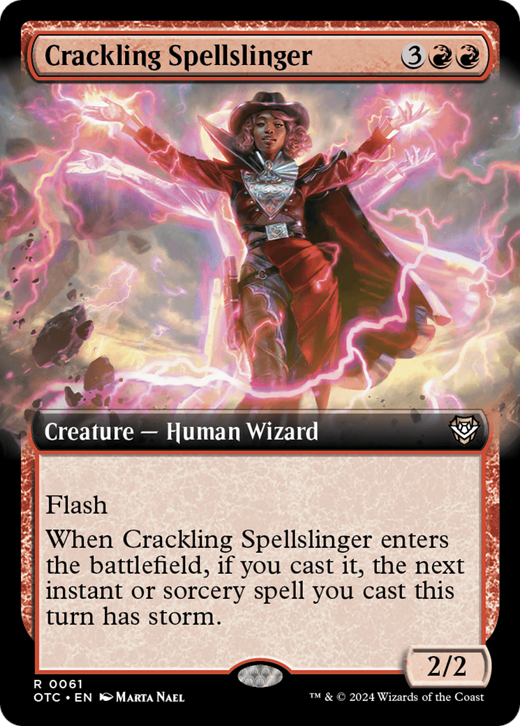 Crackling Spellslinger (Extended Art) [Outlaws of Thunder Junction Commander] | Odin's Place