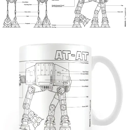 Pyramid America: Star Wars - AT-AT Sketch 11 oz. Ceramic Mug | Odin's Place