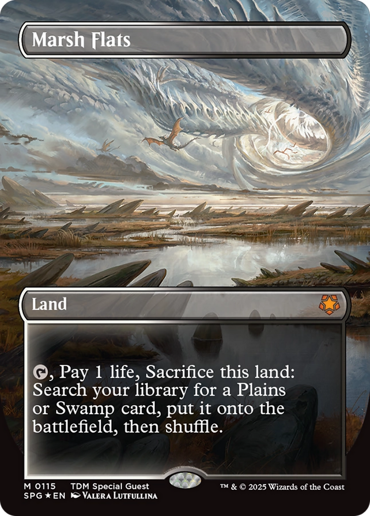 Marsh Flats (Borderless) (Dragonscale Foil) [Tarkir: Dragonstorm Special Guests] | Odin's Place