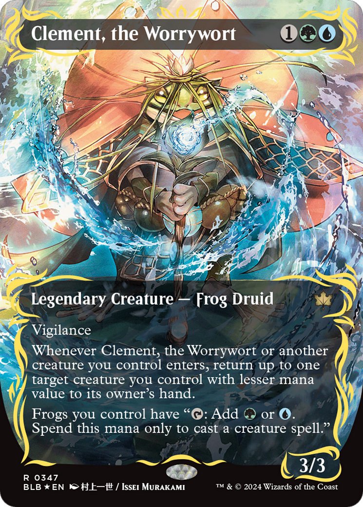 Clement, the Worrywort (Borderless) (Raised Foil) [Bloomburrow] | Odin's Place