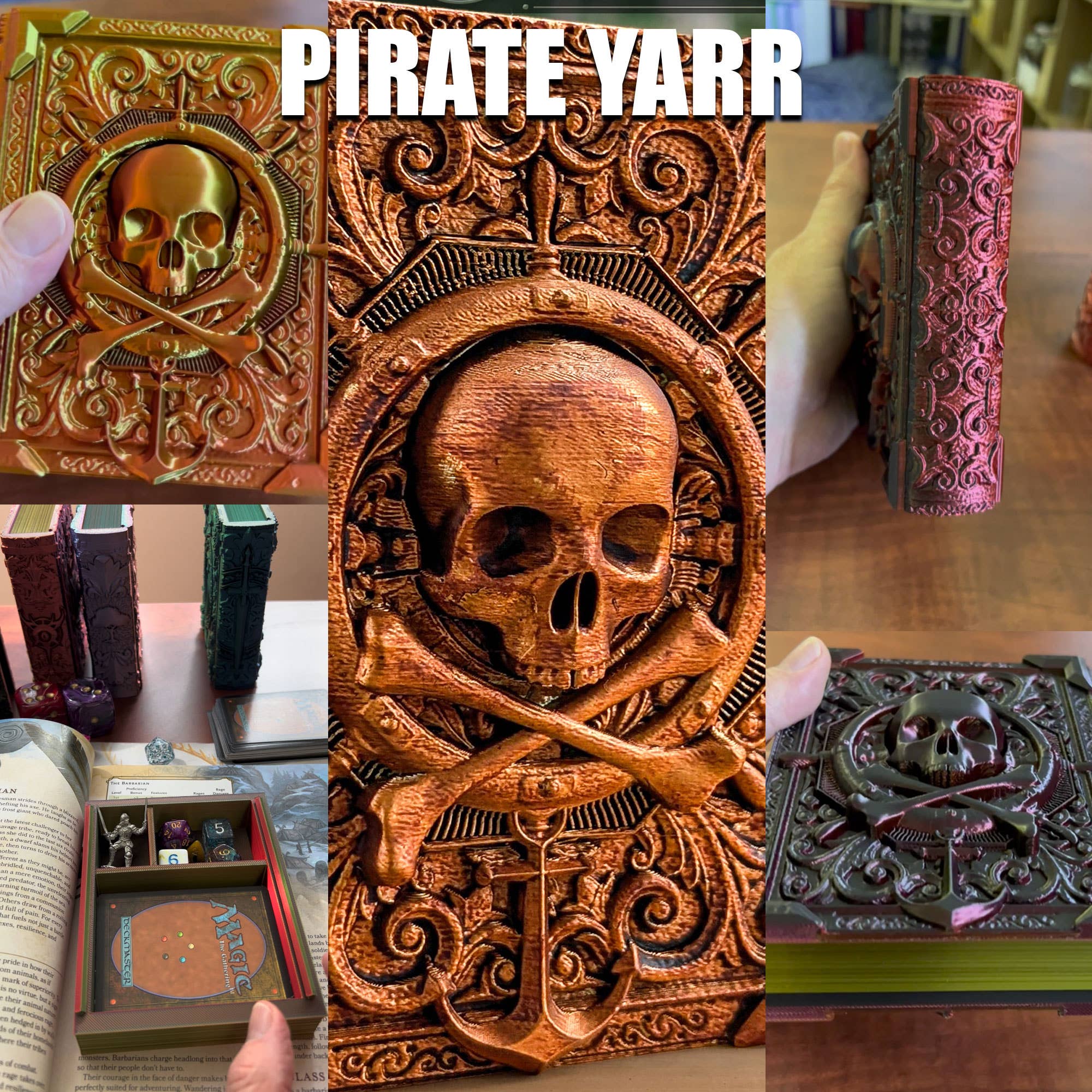 Pirate Yarr Storage Tome for TTRPG, MTG, Pokemon, D&D Gaming | Odin's Place