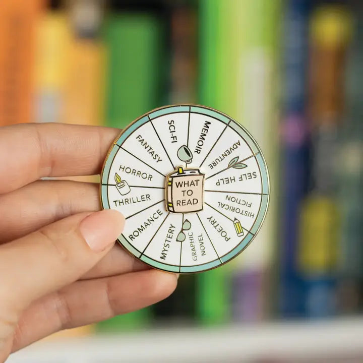 Occasionalish - Spinning What to Read Enamel Pin | Odin's Place
