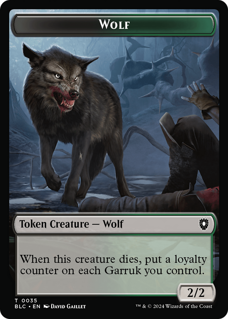 Human Soldier // Wolf (035) Double-Sided Token [Bloomburrow Commander Tokens] | Odin's Place