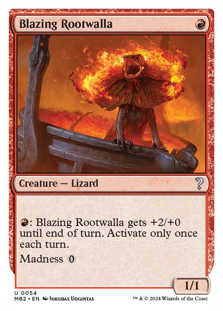Blazing Rootwalla (White Border) [Mystery Booster 2] | Odin's Place