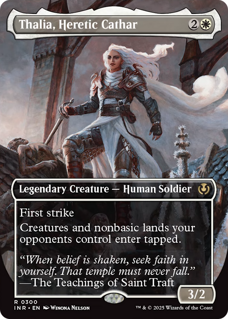 Thalia, Heretic Cathar (borderless) [Innistrad Remastered] | Odin's Place