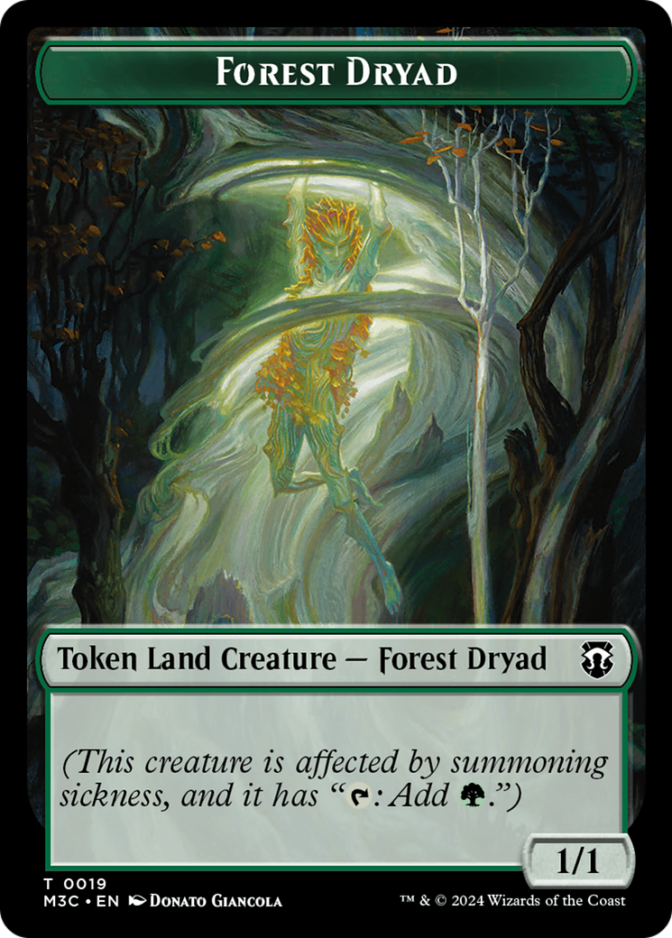 Forest Dryad // Vivien Reid Emblem Double-Sided Token [Modern Horizons 3 Commander Tokens] | Odin's Place