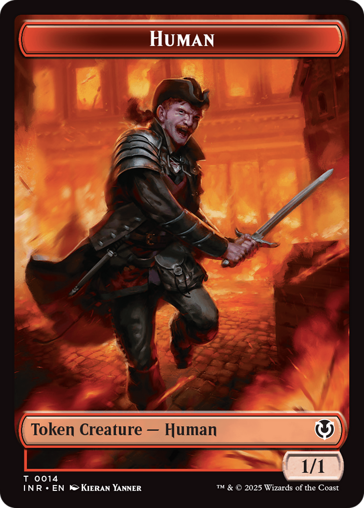 Human (0014) // Emblem - Chandra, Dressed to Kill Double-Sided Token [Innistrad Remastered Tokens] | Odin's Place