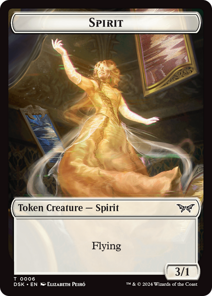 Spirit (0006) // Treasure Double-Sided Token [Duskmourn: House of Horror Tokens] | Odin's Place