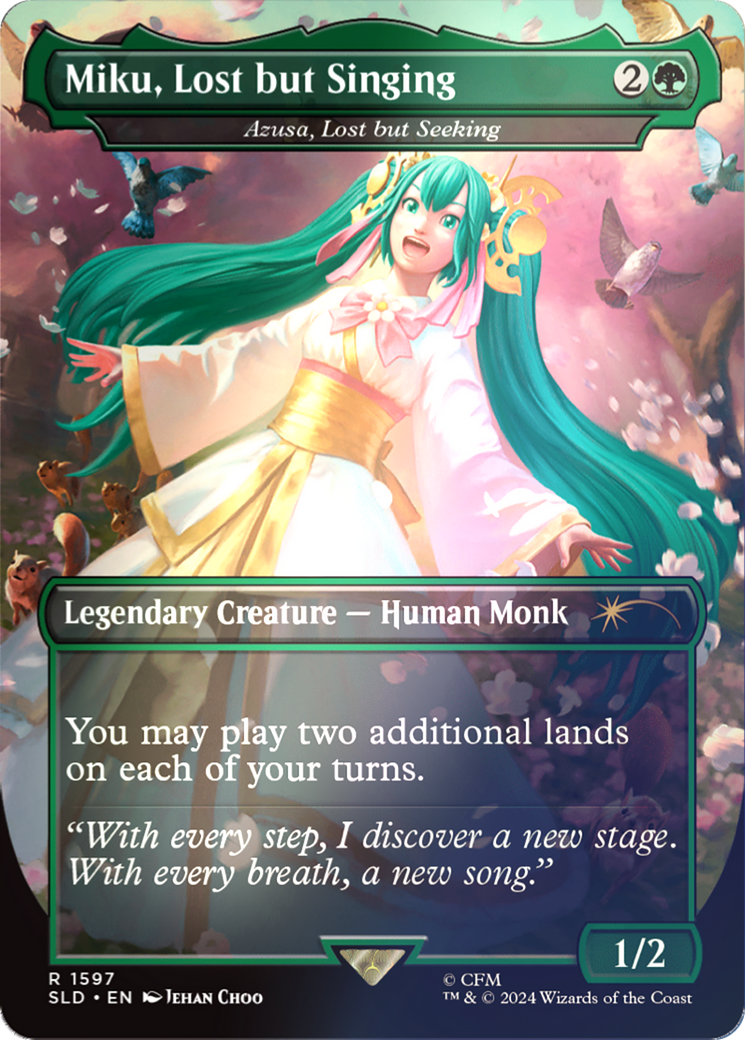 Miku, Lost but Singing - Azusa, Lost but Seeking (Rainbow Foil) [Secret Lair Drop Series] | Odin's Place